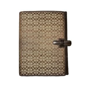 COACH TAN/BROWN CC MONOGRAM CANVAS LEATHER DAY PLANNER ORGANIZER